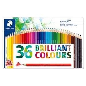 STAEDTLER Dreikant-Buntstift ergosoft, 36er Metalletui Minenstärke: 3.0 mm, rutschfeste Soft-Oberfläche, - 1 Stück (157 M36) von Staedtler