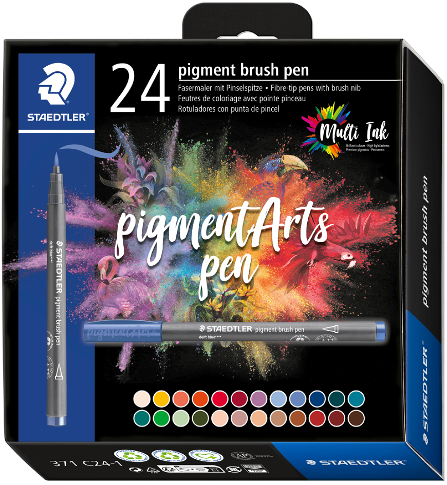 STAEDTLER Fasermaler pigment brush pen, 24er Kartonetui STAEDTLER Fasermaler pigment brush pen, 24er Kartonetui von Staedtler