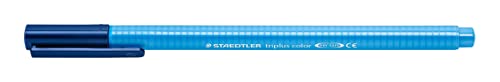 STAEDTLER Filzstifte triplus color, lichtblau, dreikant, stabile, eindrucksichere Spitze, Linienbreite ca. 1 mm, kindgerecht, Made in Germany, 10 lichtblaue fibre-tip pens im Kartonetui, 323-30 von Staedtler