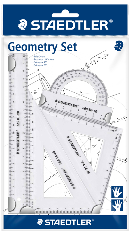 STAEDTLER Geometrie-Set, klein, 4-teilig, transparent von Staedtler