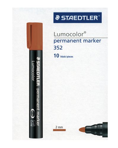 STAEDTLER Lumocolor 352-7 Permanentmarker Rundspitze 10 Stück braun von Staedtler