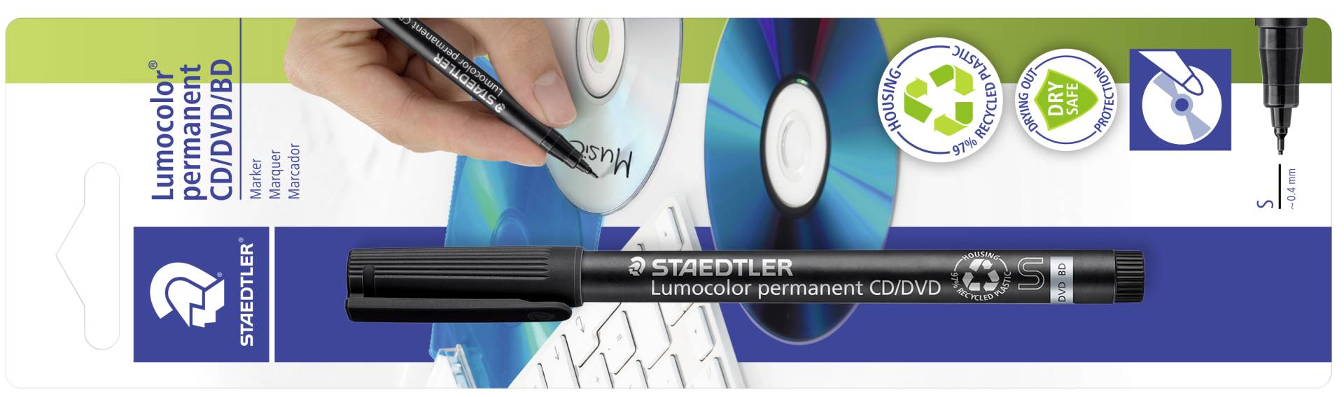 STAEDTLER Lumocolor CD-/DVD-Marker permanent, Blister von Staedtler