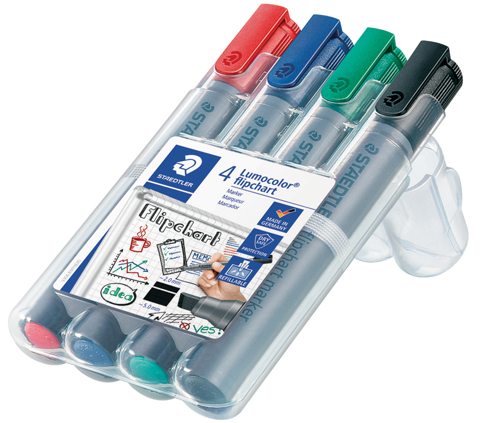 STAEDTLER Lumocolor Flipchart-Marker 356B, 4er Etui STAEDTLER Lumocolor Flipchart-Marker 356B, 4er Etui von Staedtler