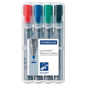 STAEDTLER Lumocolor Flipchart-Marker farbsortiert 2,0 mm, 4 St. von Staedtler