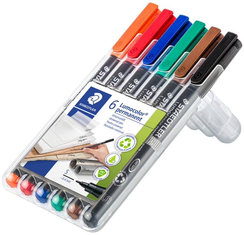 STAEDTLER Lumocolor Permanent-Marker 313S, 6er Etui von Staedtler