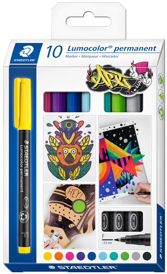 STAEDTLER Lumocolor Permanent-Marker 318F, 10er Kartonetui von Staedtler