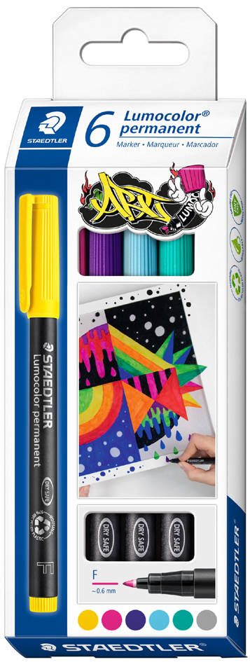 STAEDTLER Lumocolor Permanent-Marker 318F, 6er Kartonetui von Staedtler