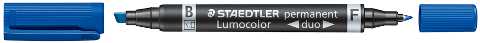 STAEDTLER Lumocolor Permanent-Marker duo, blau von Staedtler
