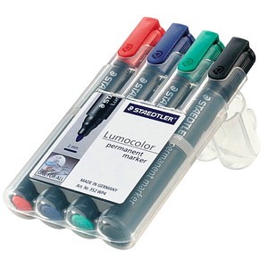 STAEDTLER Lumocolor Permanentmarker farbsortiert 2,0 mm, 4 St. von Staedtler
