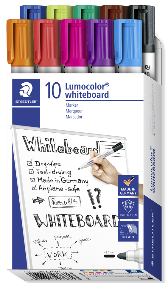 STAEDTLER Lumocolor Whiteboard-Marker 351, 10er Pack von Staedtler