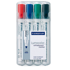 STAEDTLER Lumocolor Whiteboard-Marker farbsortiert 2,0 - 5,0 mm, 4 St. von Staedtler