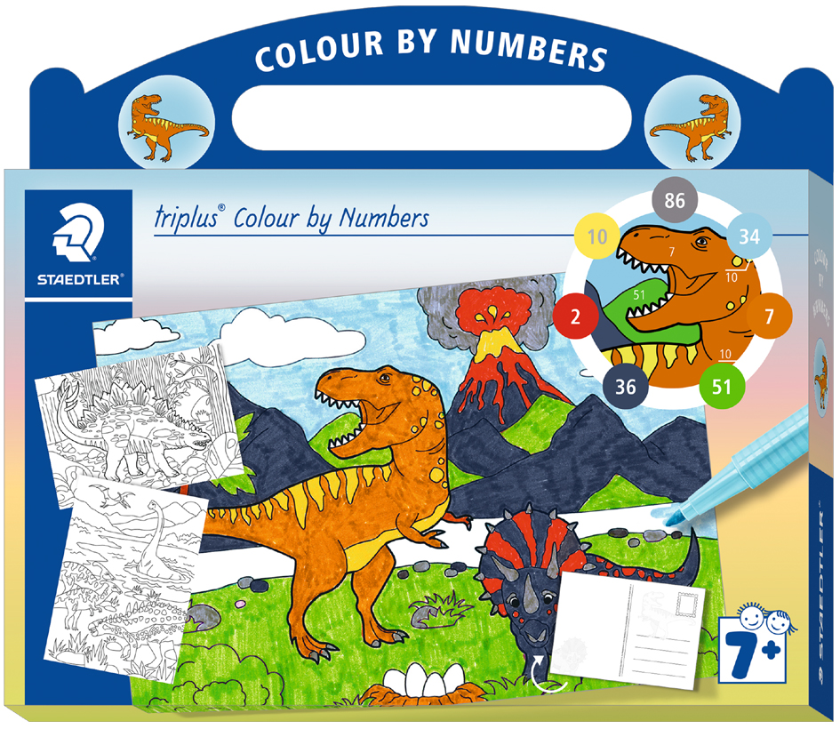 STAEDTLER Malset triplus , Malen nach Zahlen Dino, STAEDTLER Malset triplus , Malen nach Zahlen Dino, von Staedtler