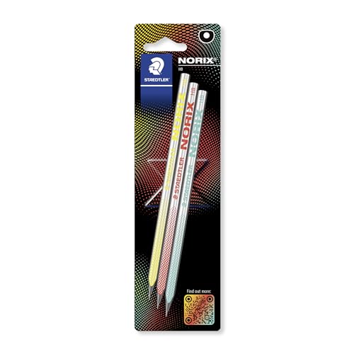 STAEDTLER NORIX® 181 Blisterkarte mit 3 Bleistiften in sortierten Farben NORIX – das neue 10+ Sortiment, 181-HBBK3 von STAEDTLER