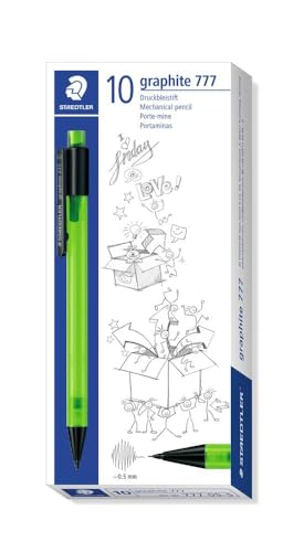 STAEDTLER STAEDTLER 777 05-5 Druckbleistift graphite gefüllt mit B-Minen, Minendurchmesser 0,5 mm, Schaftfarbe: grün, 10 Stück im Kartonetui STAEDTLER STAEDTLER 777 05-5 Druckbleistift graphite gefüllt mit B-Minen, Minendurchmesser 0,5 mm, Schaftfarbe: grün, 10 Stück im Kartonetui von STAEDTLER