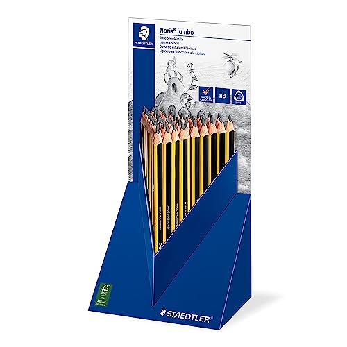 STAEDTLER Schreiblernstift Noris jumbo, dicker Bleistift in Dreikantform, hohe Bruchfestigkeit, Härtegrad HB, 48 Bleistifte im Thekendisplay, 119 NKP48 von Staedtler