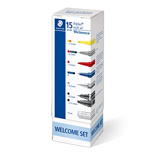 STAEDTLER Schreibset triplus multi set Welcome Set, enthält Kugelschreiber, Druckbleistift, verschiedene Marker und Lineal, 15 ausgewählte Schreibgeräte im handlichen Karton Köcher, 34 CPR15 STAEDTLER Schreibset triplus multi set Welcome Set, enthält Kugelschreiber, Druckbleistift, verschiedene Marker und Lineal, 15 ausgewählte Schreibgeräte im handlichen Karton Köcher, 34 CPR15 von Staedtler