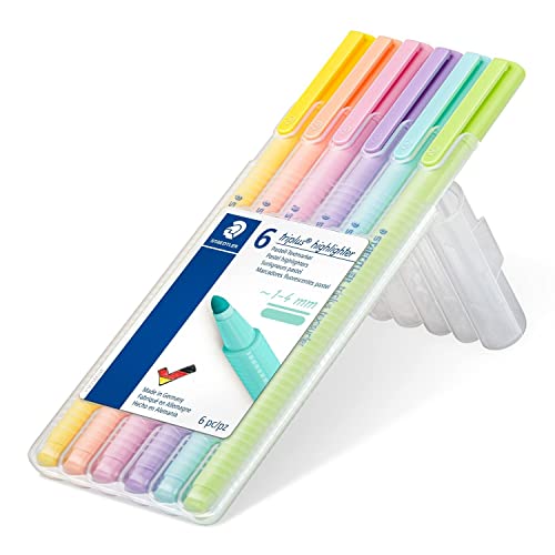 STAEDTLER Textmarker triplus highlighter, ergonomische Dreikantform, hohe Qualität Made in Germany, Set mit 6 Pastell-Farben, Linienbreite 1 - 4 mm, 362 CSB6 STAEDTLER Textmarker triplus highlighter, ergonomische Dreikantform, hohe Qualität Made in Germany, Set mit 6 Pastell-Farben, Linienbreite 1 - 4 mm, 362 CSB6 von STAEDTLER