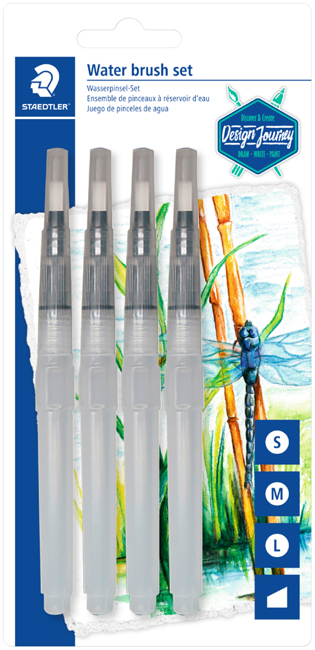 STAEDTLER Wassertankpinsel-Set Design Journey, 4er Blister von Staedtler