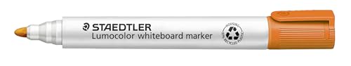 STAEDTLER Whiteboard Marker Lumocolor, orange, trocken und rückstandsfrei abwischbar, Rundspitze ca. 2 mm Linienbreite, hohe Qualität Made in Germany, 10 orange Marker, 351-4 von Staedtler