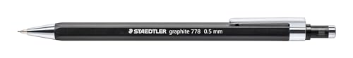 STAEDTLER graphite Druckbleistift 778, schlanke Sechskantform, Linienbreite 0.5 mm, Spitze und Clip aus Metall, 10 Druckbleistifte in der Kartonfaltschachtel,778 05-9 von Staedtler