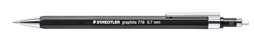 STAEDTLER graphite Druckbleistift 778, schlanke Sechskantform, Linienbreite 0.7 mm, Spitze und Clip aus Metall, 10 Druckbleistifte in der Kartonfaltschachtel,778 07-9 von Staedtler