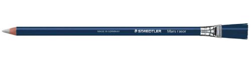 STAEDTLER sechs holzgefasste Bleistifte mit Radiergummi M rz rasor, blau, mit Besen von Staedtler