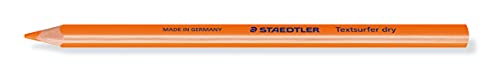 STAEDTLER trockener Textmarker Buntstift, neon orange, ergonomische Dreikantform, ideal für dünnes Papier, 12 Trockentextmarker im Kartonetui, 128 64-4 von Staedtler