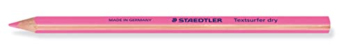 STAEDTLER trockener Textmarker Buntstift, neon pink, ergonomische Dreikantform, ideal für dünnes Papier, 12 Trockentextmarker im Kartonetui, 128 64-23 von Staedtler