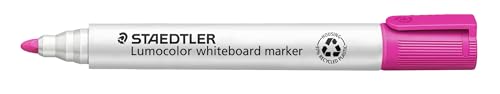 STAEDTLER whiteboard Marker Lumocolor, pink, Linienbreite 2,00 mm, schnelltrocknend, geruchsarm, lange Lebensdauer, blockierte Spitze, 10 whiteboard Marker in Faltschachtel, 351-20 von Staedtler