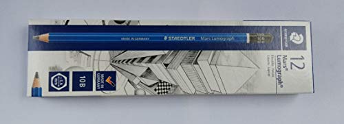 Staedtler 10B Zeichenbleistift Mars Lumograph Sechskantform, unglaublich bruchfeste Premium-Bleistifte, hohe Qualität von Staedtler