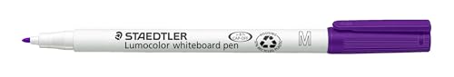 Staedtler 301-6 Lumocolor whiteboard pen (Strichbreite M (ca. 1 mm), trocken und rückstandsfrei abwischbar, schnelltrocknend, hohe Qualität, ideal für kleine Whiteboards) 10 Stifte, Farbe Violett von STAEDTLER