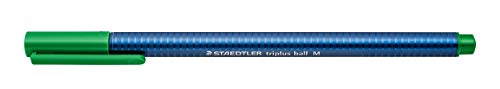 Staedtler 437 M-5 VE Kugelschreiber triplus ball (ergonomischer Dreikantschaft, Linienbreite M, Farbe grün, wischfest, Kartonetui mit 10 Kugelschreibern) von Staedtler