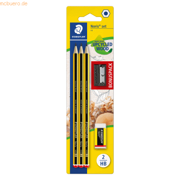 Staedtler Bleistift Noris 120 gelb/schwarz VE=3 Stück Blister von Staedtler