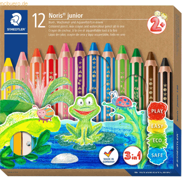 Staedtler Farbstift Noris junior 140 9,45mm VE=12 Farben + 1 Spitzer Staedtler Farbstift Noris junior 140 9,45mm VE=12 Farben + 1 Spitzer von Staedtler