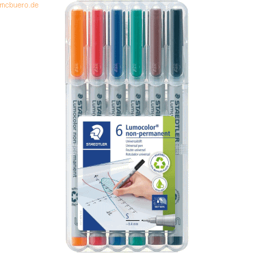 Staedtler Folienschreiber Lumocolor 6er Etui nonpermanent superfein Staedtler Folienschreiber Lumocolor 6er Etui nonpermanent superfein von Staedtler