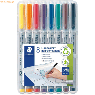 Staedtler Folienschreiber Lumocolor 8er Etui nonpermanent superfein Staedtler Folienschreiber Lumocolor 8er Etui nonpermanent superfein von Staedtler