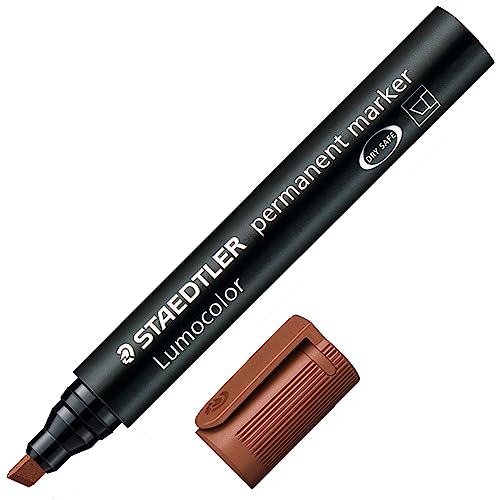 Staedtler Lumocolor 350-7 Permanentmarker Keilspitze 10 Stück braun von Staedtler