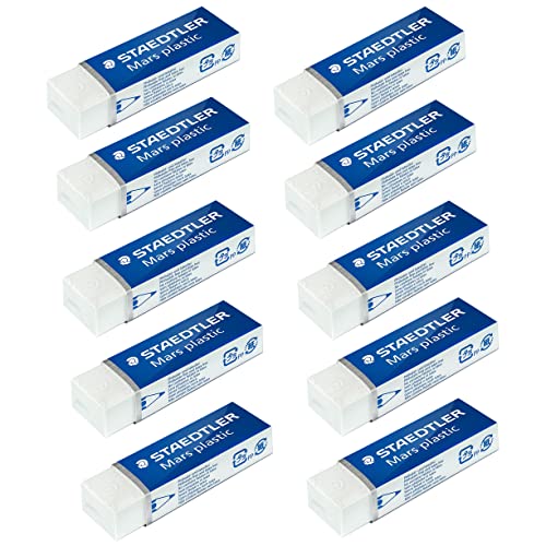 Staedtler Mars Kunststoff Radiergummi - 526 - Bleistift, Schule, Büro, Zeichnung - Weiß - 10 Stück von Staedtler