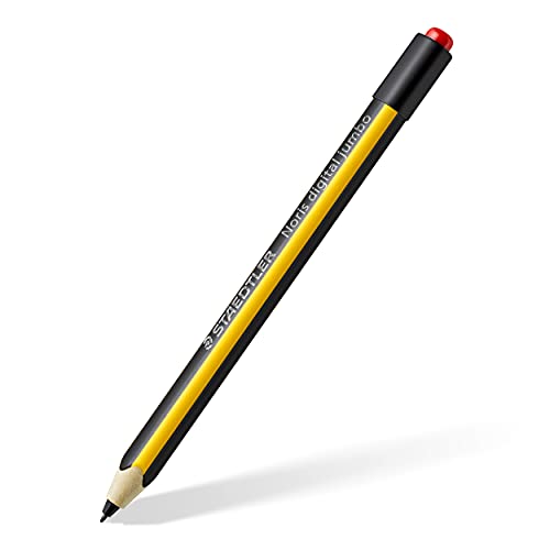 Staedtler Noris digital jumbo 180J 22. EMR Stylus mit weichem Radierer. Eingabestift für Schreiben, Zeichnen und Radieren (4.096 Druckstufen, 0.7 mm Spitze), Gelb-Schwarz von STAEDTLER