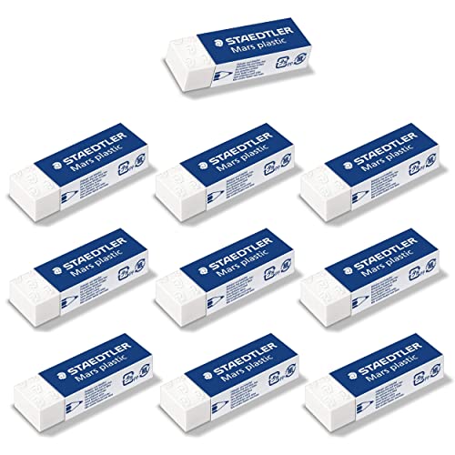 Staedtler Radierer Mars plastic phtalat- und latexfrei, 10 Radiergummis in Weiß von STAEDTLER