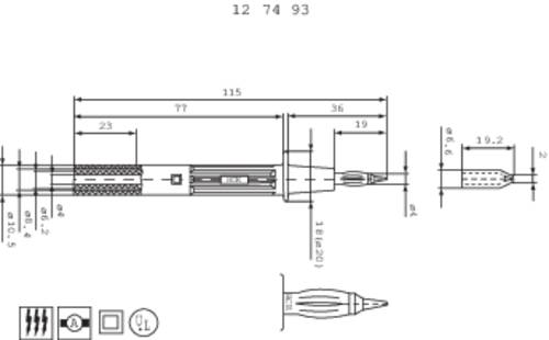 Stäubli PP-115/4 Sicherheits-Prüfspitze Steckanschluss 4mm CAT II 1000V Rot 1St. von Stäubli