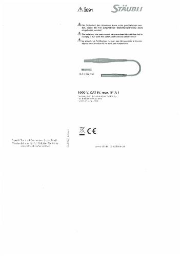 Stäubli XSMF-419 Messleitung [4mm Sicherheits-Stecker - 4mm Sicherheits-Stecker] 1.00m Rot 1St. von Stäubli