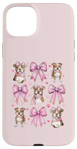 Coquette Bow Staffordshire Bull Terrier Hund Mama Pink Girl Hülle für iPhone 15 Plus von Staffordshire Bull Terrier Coquette Women Clothing