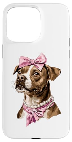 Coquette Bow Staffordshire Bull Terrier Hund Mama Pink Girl Hülle für iPhone 15 Pro Max von Staffordshire Bull Terrier Coquette Women Clothing