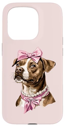 Coquette Bow Staffordshire Bull Terrier Hund Mama Pink Girl Hülle für iPhone 15 Pro von Staffordshire Bull Terrier Coquette Women Clothing