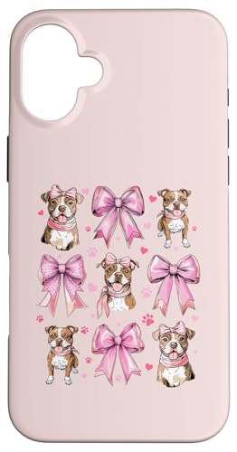 Coquette Bow Staffordshire Bull Terrier Hund Mama Pink Girl Hülle für iPhone 16 Plus von Staffordshire Bull Terrier Coquette Women Clothing