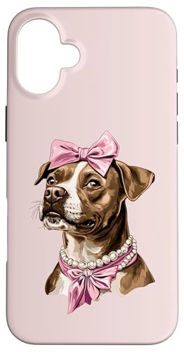 Coquette Bow Staffordshire Bull Terrier Hund Mama Pink Girl Hülle für iPhone 16 Plus von Staffordshire Bull Terrier Coquette Women Clothing