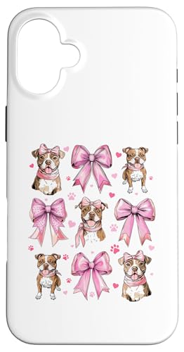Coquette Bow Staffordshire Bull Terrier Hund Mama Pink Girl Hülle für iPhone 16 Plus von Staffordshire Bull Terrier Coquette Women Clothing