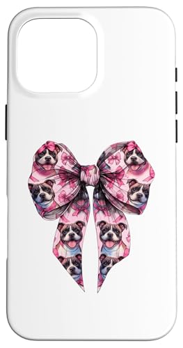 Coquette Bow Staffordshire Bull Terrier Hund Mama Pink Girl Hülle für iPhone 16 Pro Max von Staffordshire Bull Terrier Coquette Women Clothing