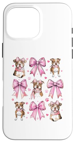 Coquette Bow Staffordshire Bull Terrier Hund Mama Pink Girl Hülle für iPhone 16 Pro Max von Staffordshire Bull Terrier Coquette Women Clothing